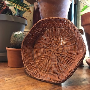 Vintage Boho Wicker Wall Basket