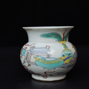 Pastel jar pure hand painting piano chess painting porcelain ornaments.01