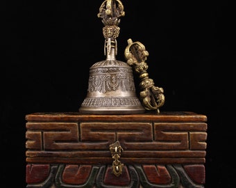 Tibetan monastery old pure copper pure hand-made monastery monks practice vajra drop magic bell and pestle
