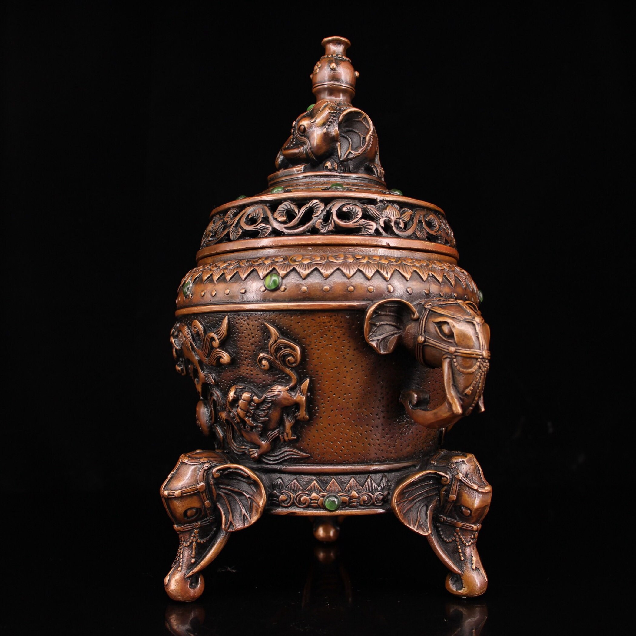 Chinese antique pure copper incense burner collection handmade Etsy