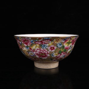 Golden land million flowers back bowl ceramic ornament.7