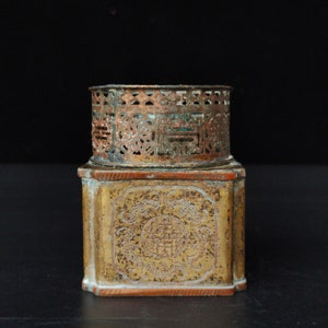 Chinese antiques pure copper kerosene lamp.01