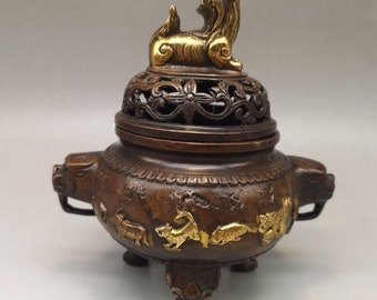 Chinese antique pure copper incense burner