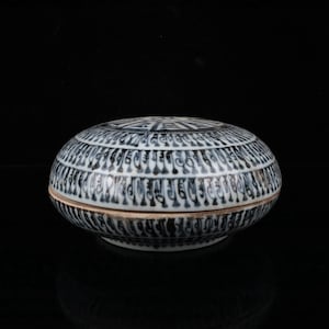 Blue and white Sanskrit pattern printing box decoration.7