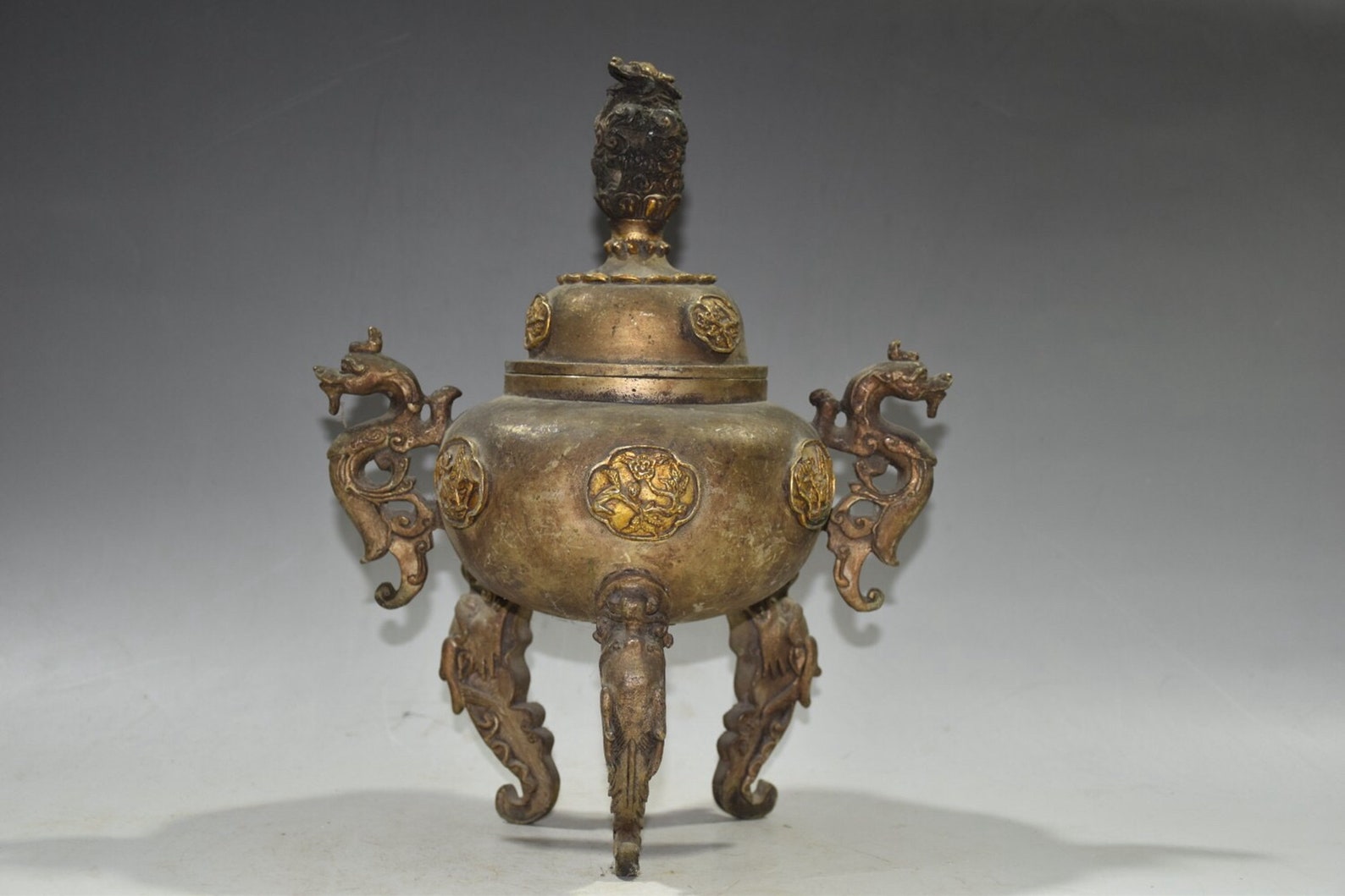 Frühe Sammlung chinesischer antiker weißer Kupfer vergoldeter | Etsy