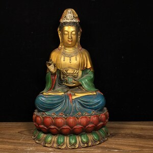Pure copper painted ornament of Avalokitesvara Bodhisattva