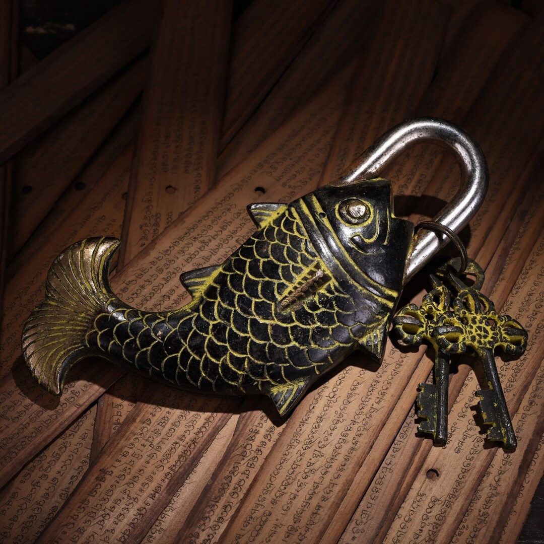 Chinese Antique Pure Copper Fish Lock - Etsy