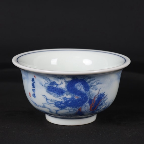 中国のアンティークピンクのドラゴントート4つの海の模様の圧力ハンド