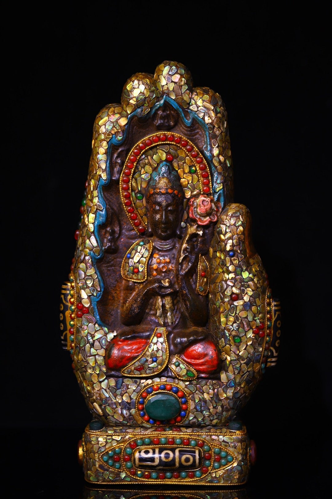 Chinese Antique Meteorite Buddha Statue Etsy