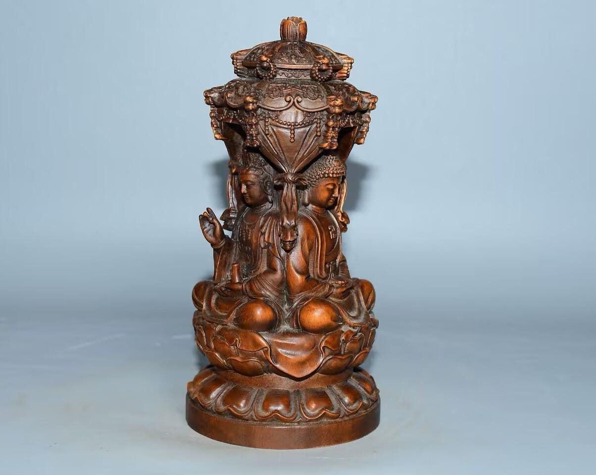 天然ツゲの木彫り西洋三聖仏飾り - Etsy 日本