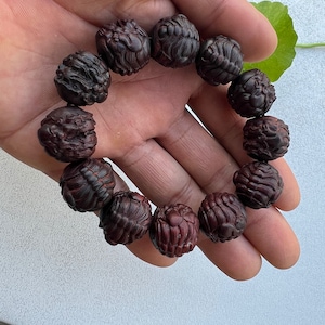 Woodcarving Art Pure Handcarved Divine Beast Bracelet