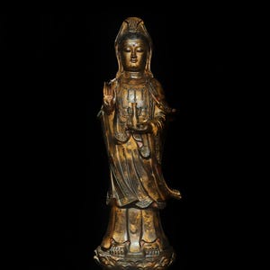 Pure copper statue of Avalokitesvara Bodhisattva