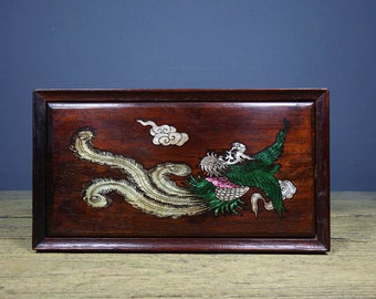 Chinese antique wooden carving pull-out box