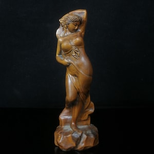 Buchsbaum Buddha Statue, handgefertigt, Buddha Statue Dekoration.Pound