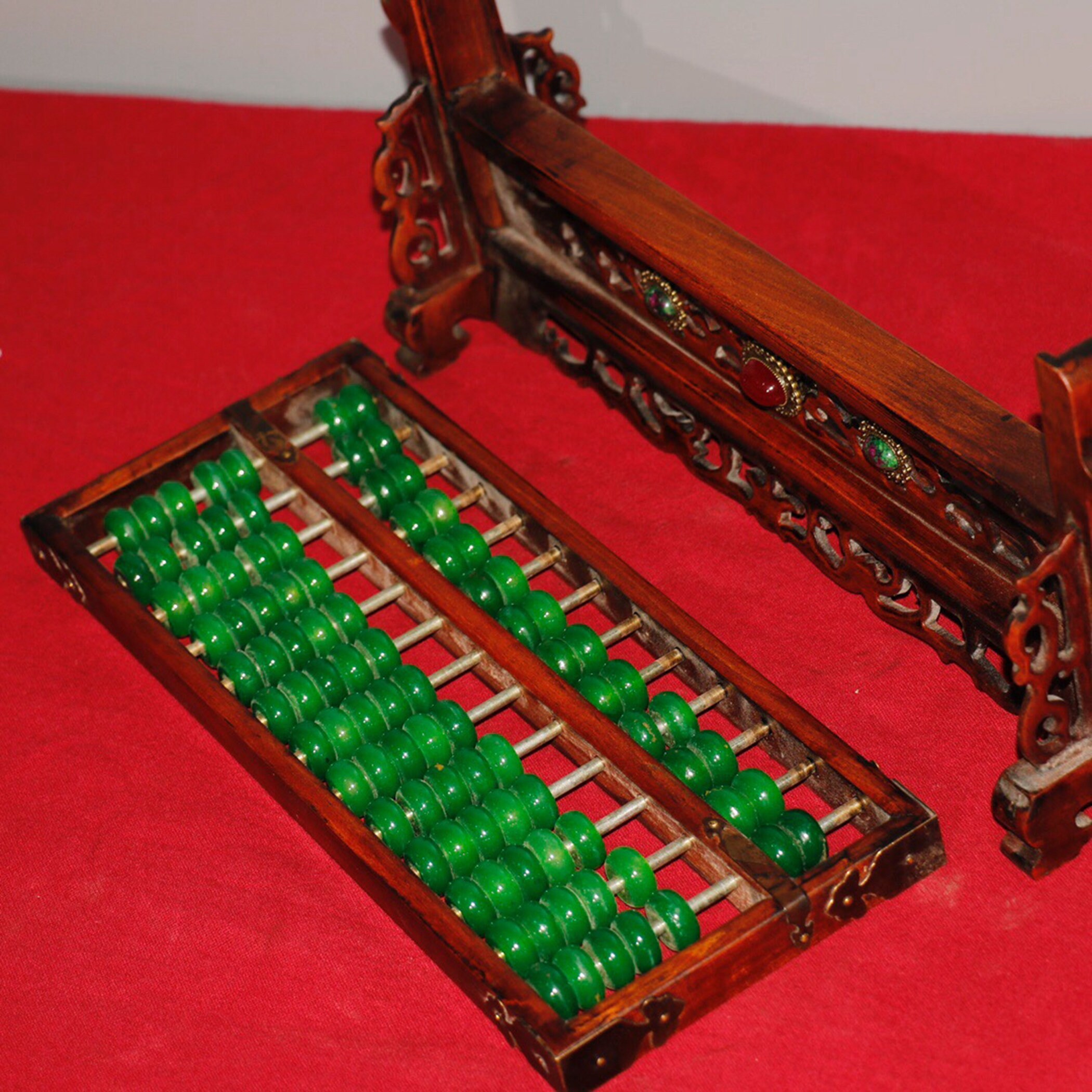 Old Collection of Old Rosewood Jade Abacus Inlaid With Etsy