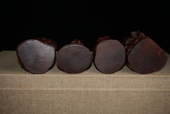 Chinese Ancient Boxwood Statue, Hand-carved Eight Immortals