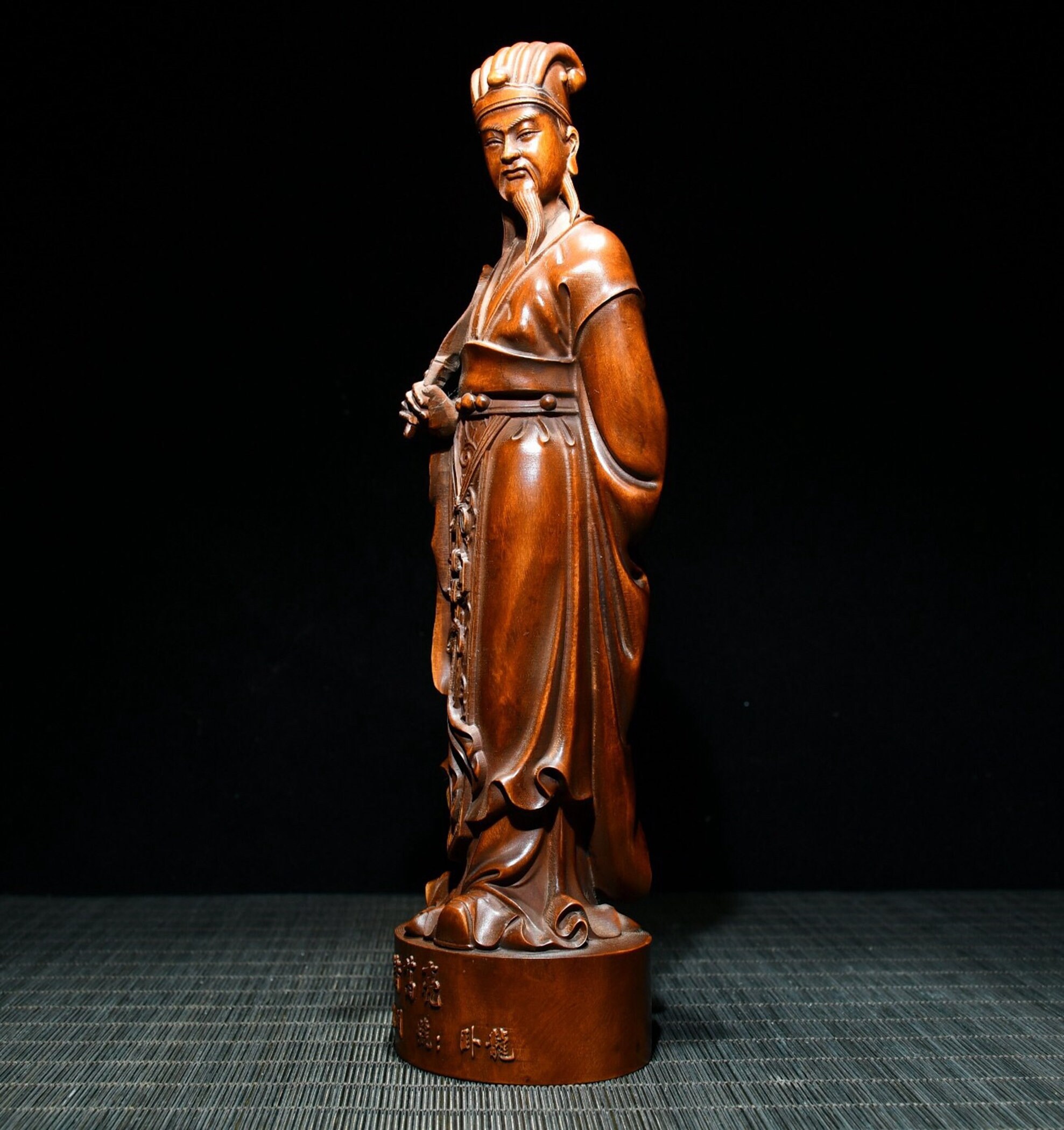 木彫りの像 フィギュア像 純粋な手彫りの諸葛亮のツゲの木の装飾品。 - Etsy 日本