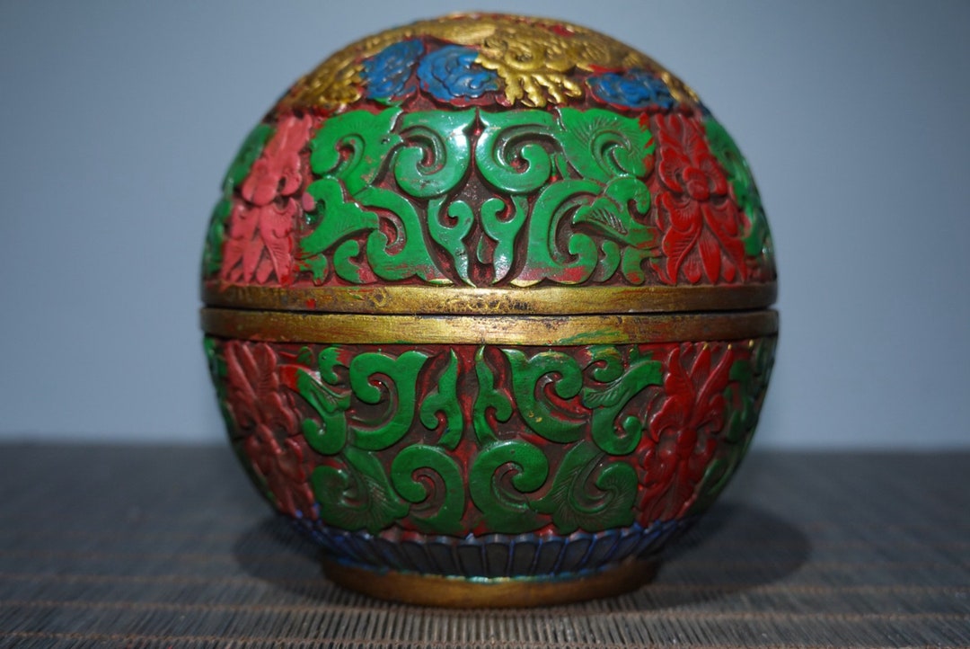 Chinese Antique Pure Copper Jewelry Box Etsy