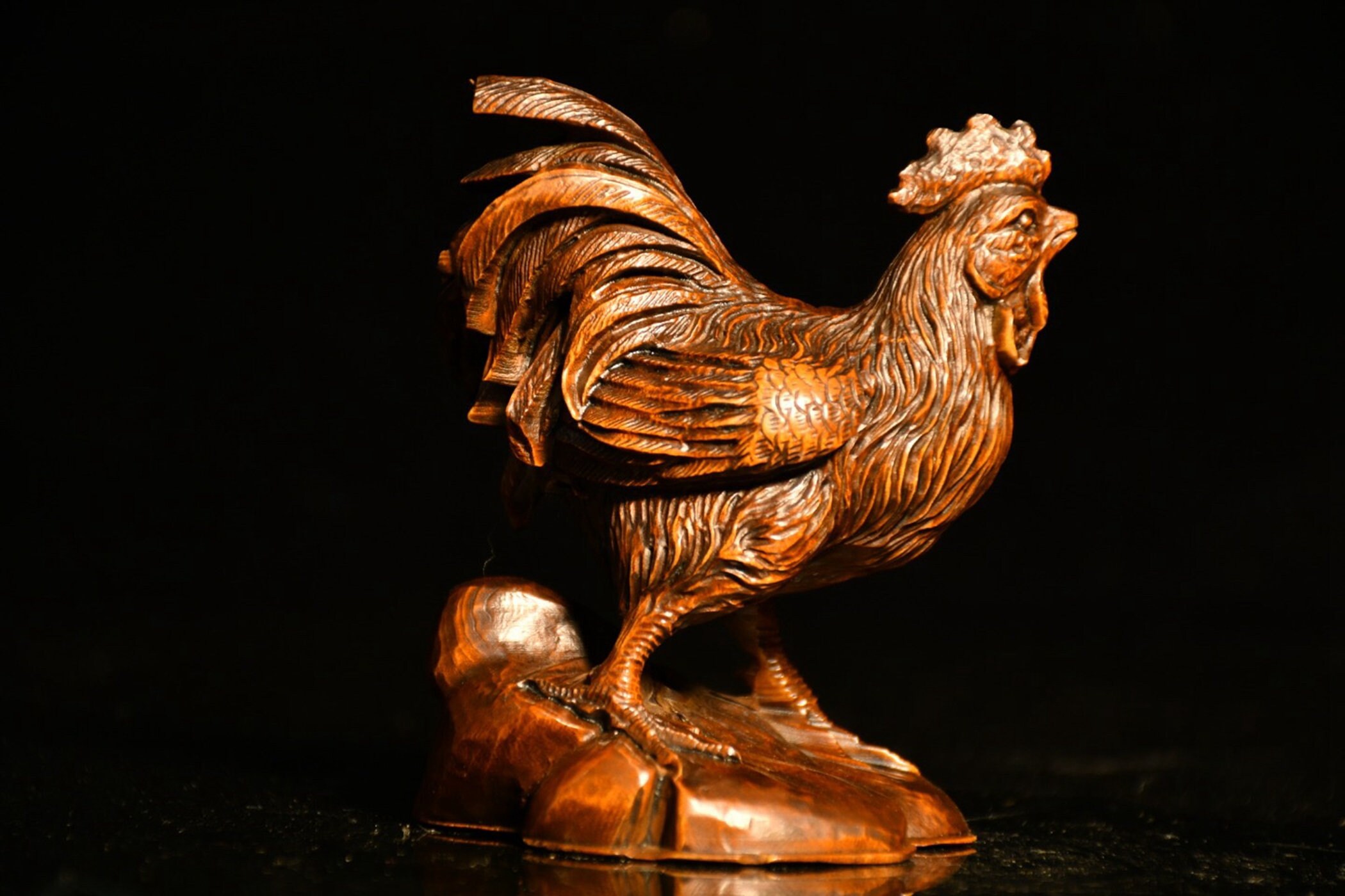 Chicken Statue With Scarf Painted Resin Crafts Creative Christmas 2022A