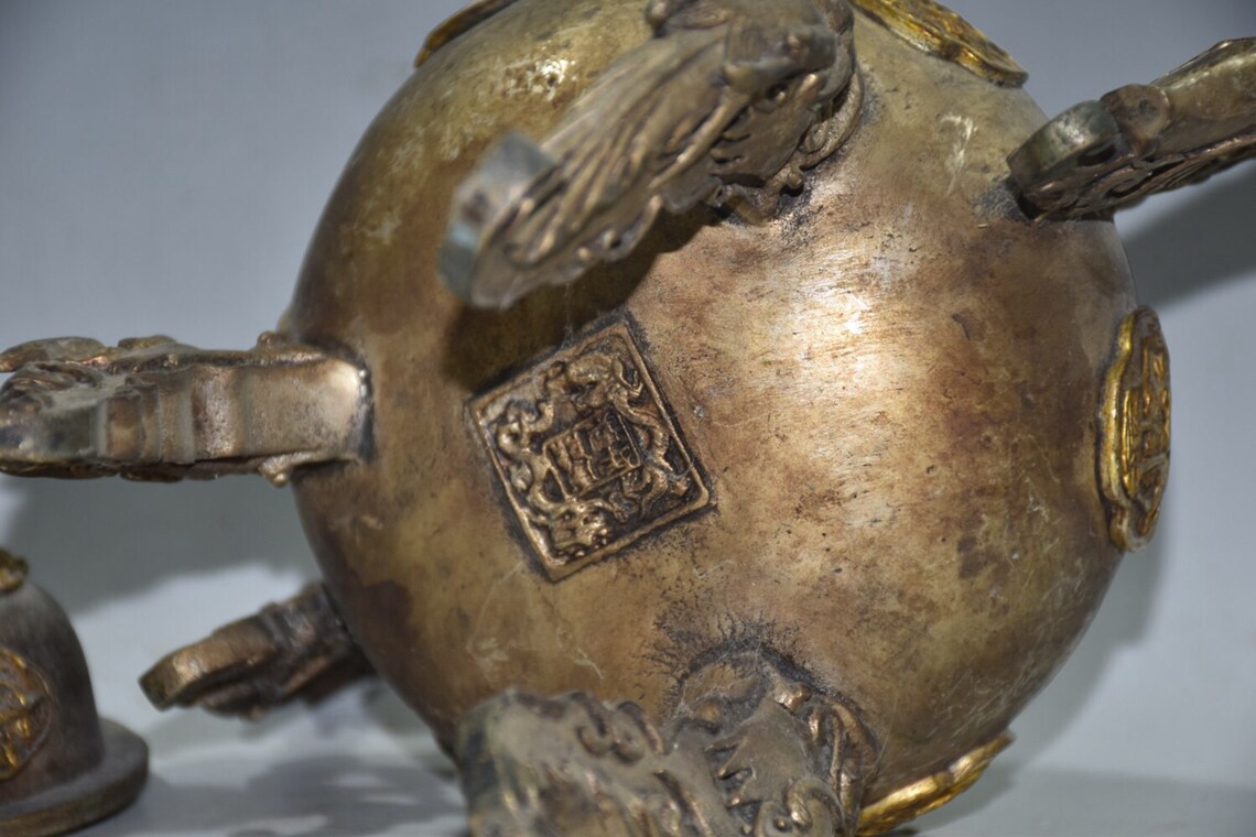 Frühe Sammlung chinesischer antiker weißer Kupfer vergoldeter | Etsy