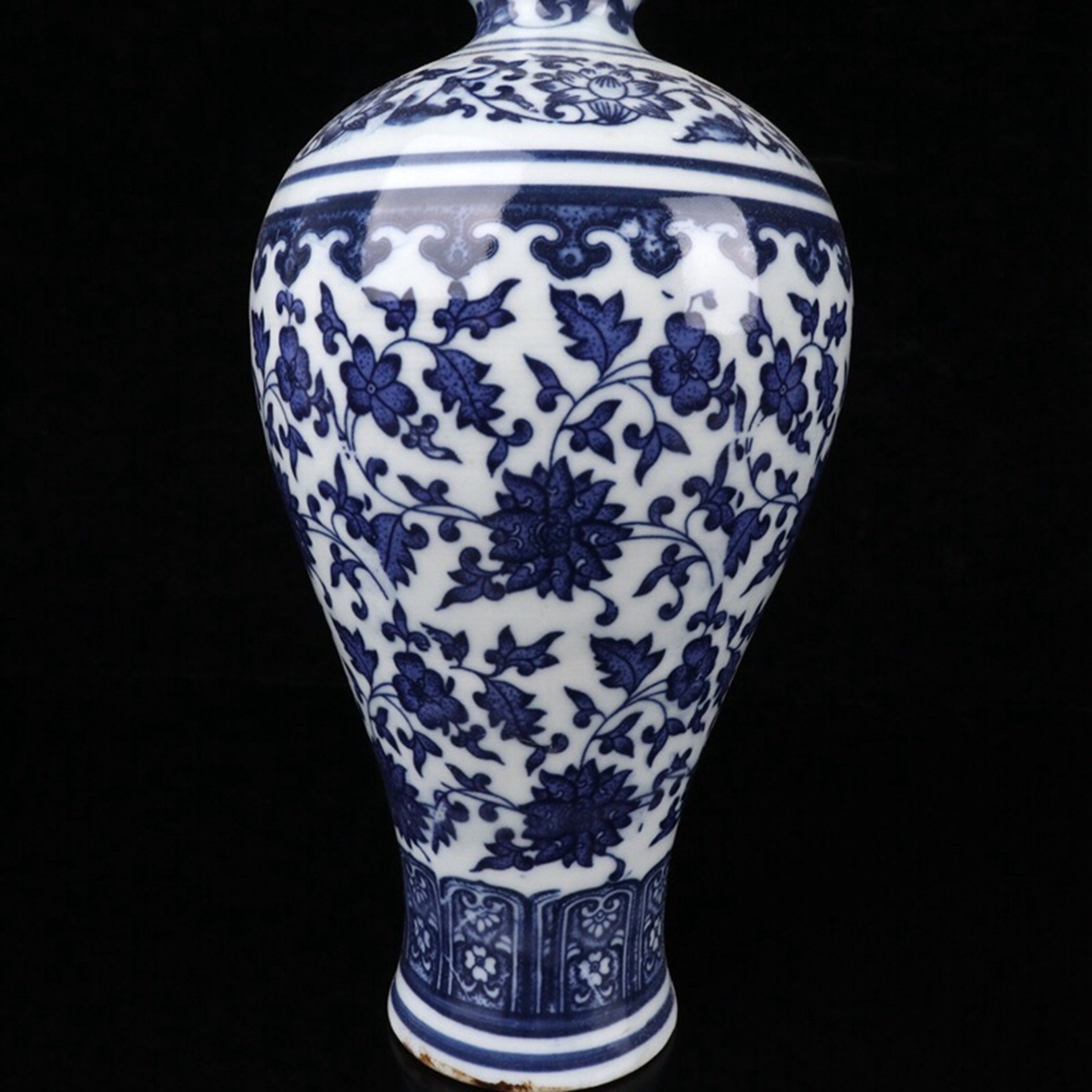 Handmade Blue and White Porcelain Vase: Lotus Pattern - Etsy