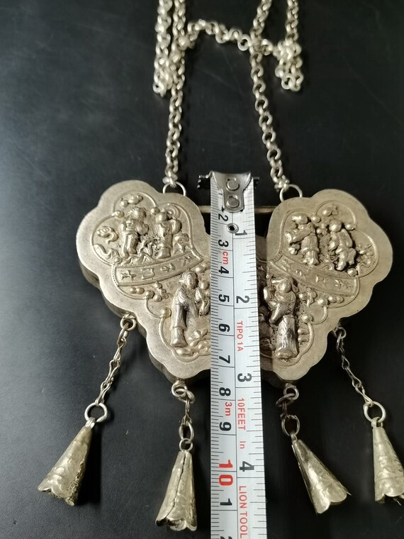 Collection of Chinese Old Silver Long Life Lock Necklace—003 - Etsy