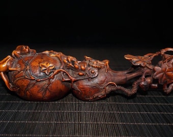 Estatua de boj natural tallada a mano (Feihuang Tengda)