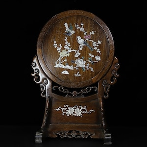 Chinese antique rosewood screen ornaments