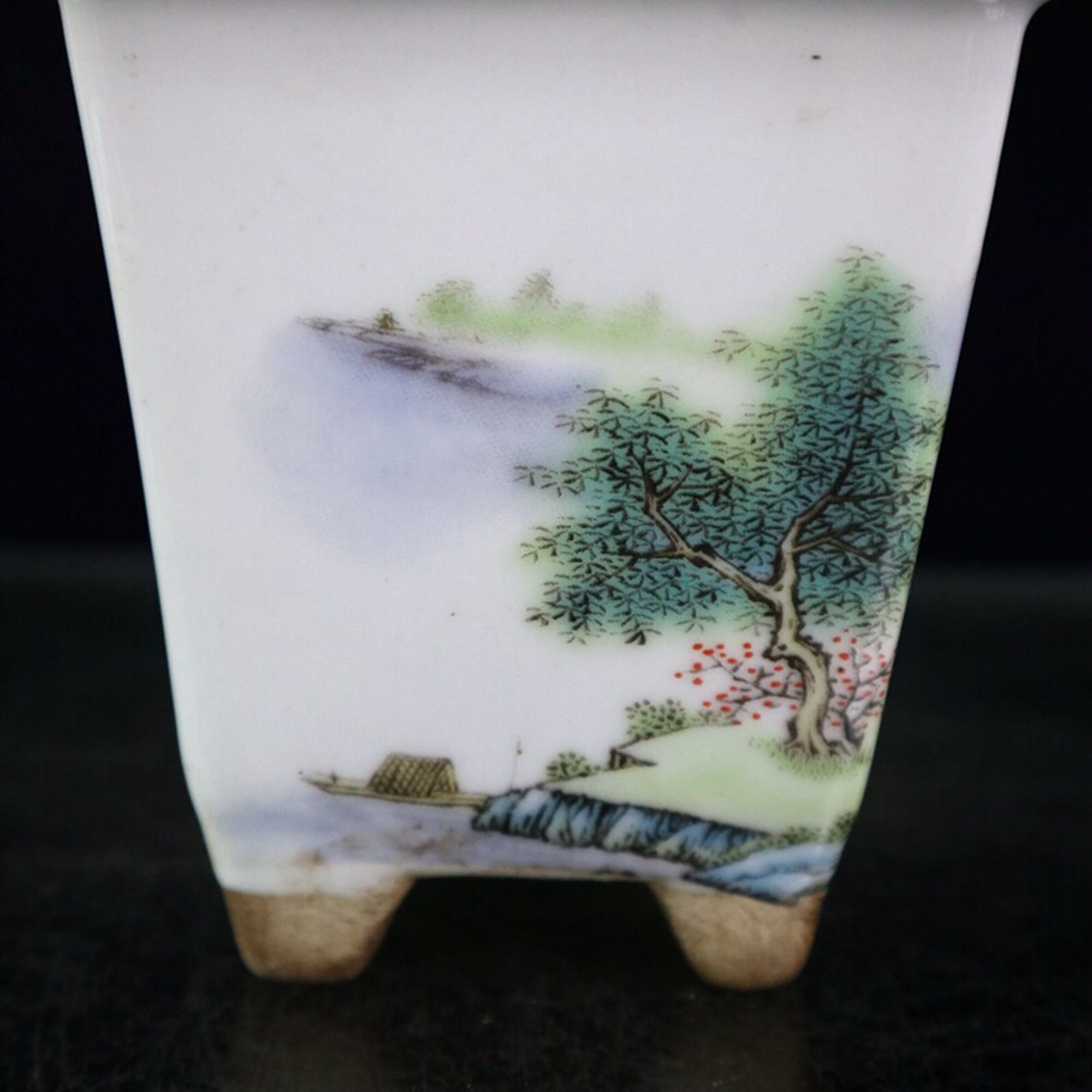 オシドリ柄の中国製アンティーク四角型植木鉢 - Etsy 日本