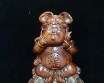 Chinese antique boxwood carved ornaments