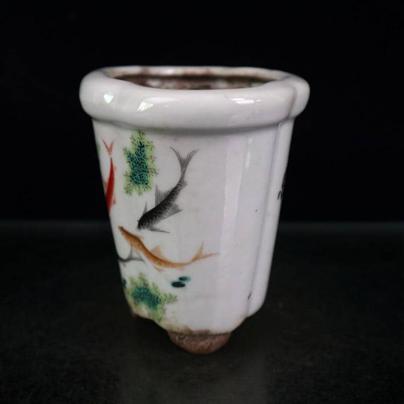 Chinese Ceramic Pink Fish Fun Pattern Plum Blossom Flower Pot - Etsy