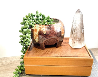 Vintage artist signed heavy handmade studio pottery planter