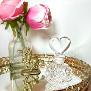 Vintage Crystal Clear Perfume Bottle: 24% Lead Crystal Heart Stopper