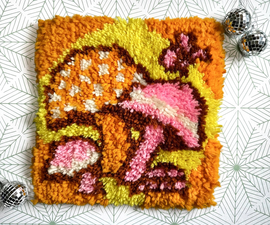 Vintage Mushroom Latch Hook, Groovy Etsy