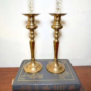 Vintage brass candlestick pair, candles not included and NFS