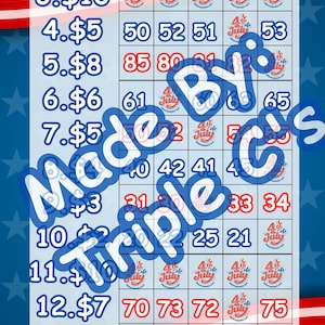 Bingo Board, 100 every row