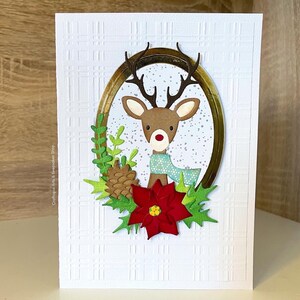 Carte faite main de cerf de Noël