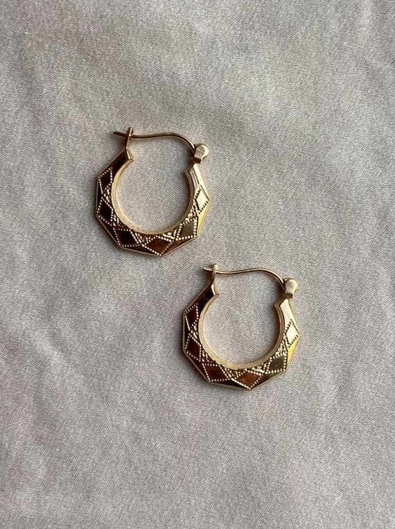 Vintage 14K Gold Creole Hoop Earrings