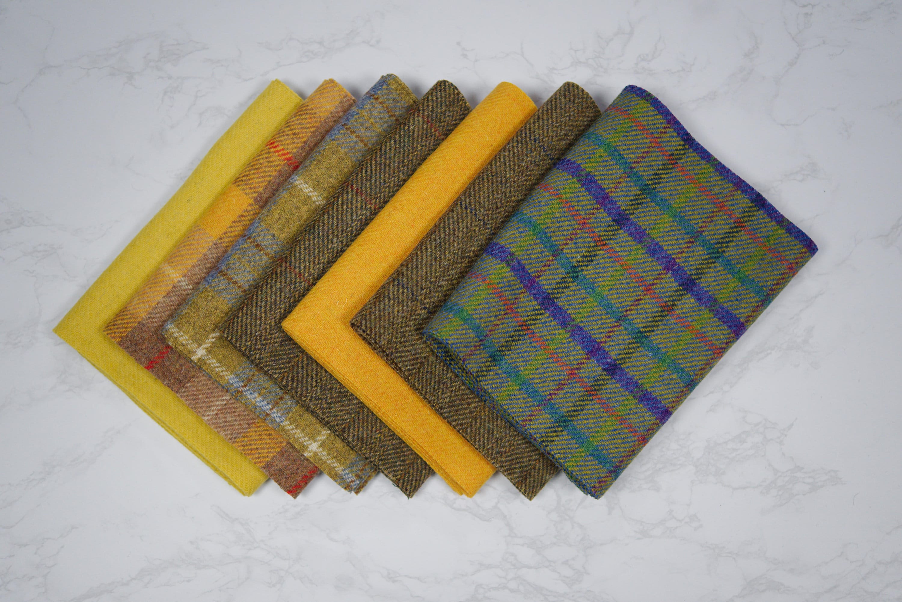 Harris Tweed Fabric Direct From the Isle of Harris Various Yellow 
