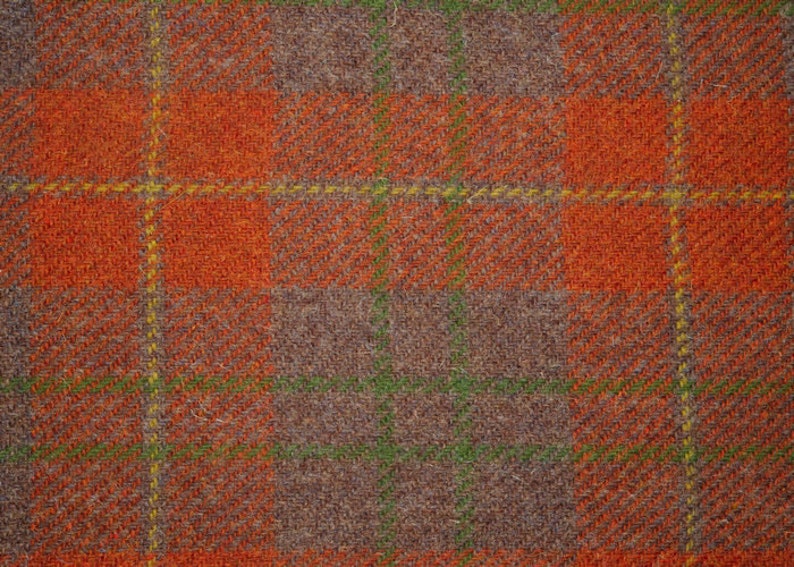 Harris Tweed Fabric Direct from the Isle of Harris Various orange patterns and lengths available. A0124