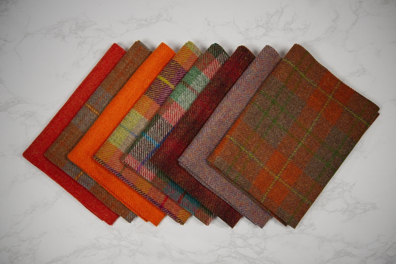 Harris Tweed Fabric Direct from the Isle of Harris Various orange patterns and lengths available. image 1