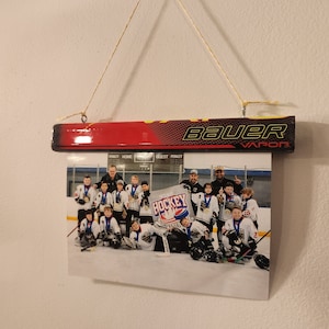 Custom Composite Hockey Stick Photo Frame Holder Unique Youth Hockey CCM Bauer 5x7 4x6 Team Coach Gift