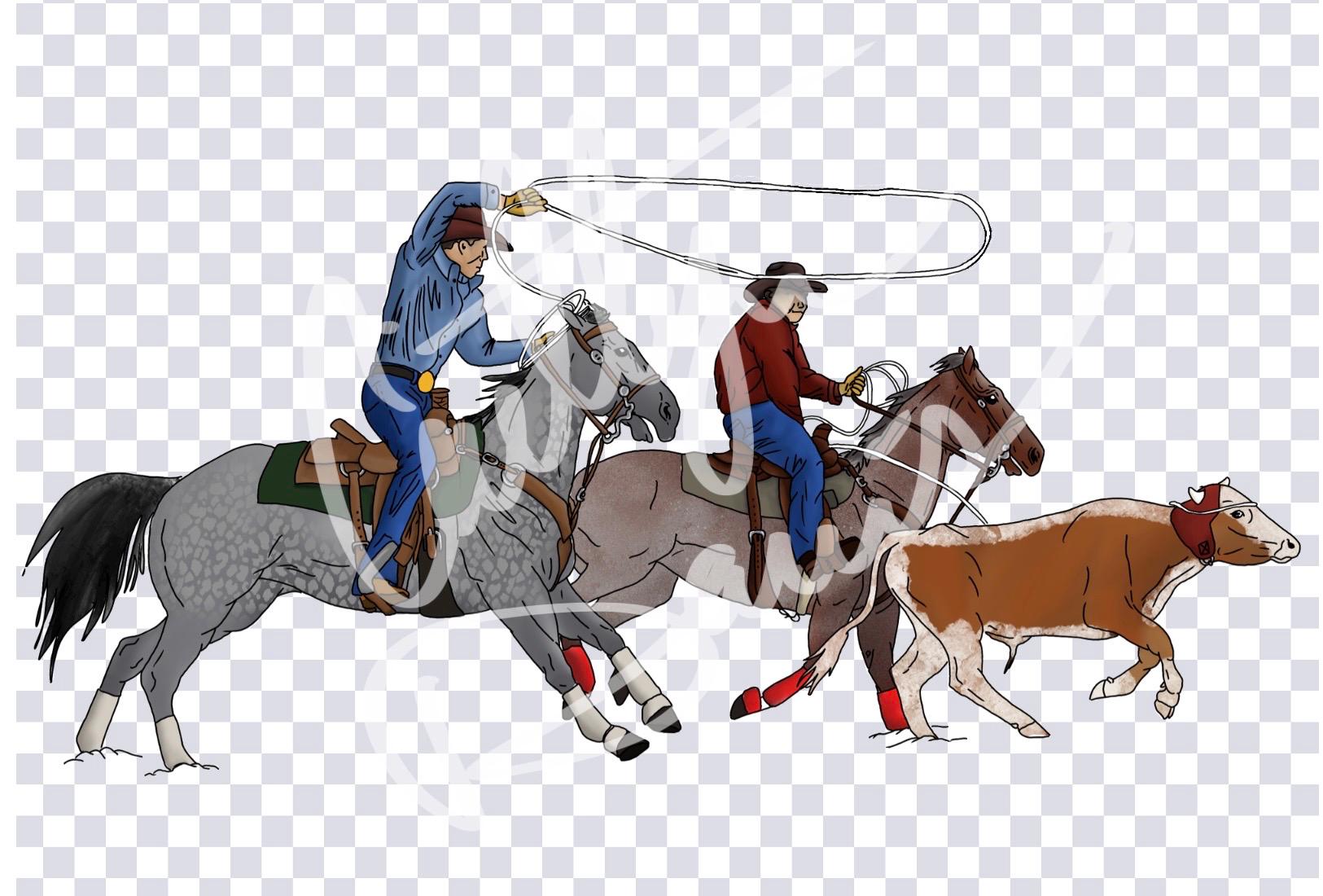 Team Roper Handdrawn Png Rodeo PNG - Etsy