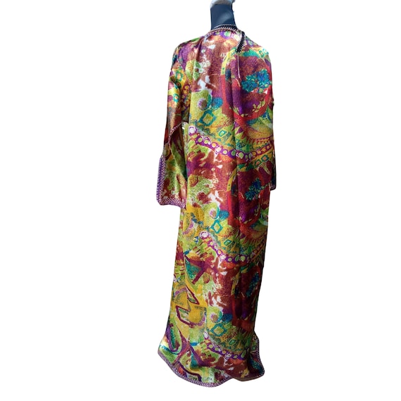 1960s Maxi Kaftan Dress Colorful Moroccan vintage… - image 5