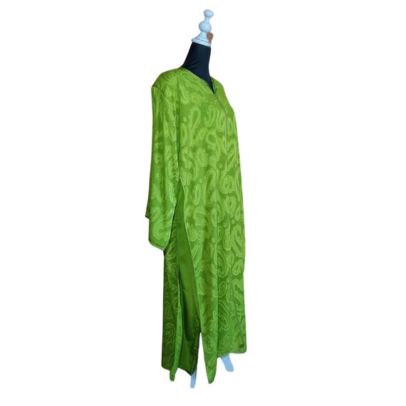 60s Vintage Moroccan Two Layers Green Caftan wome… - image 1