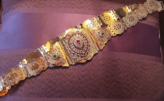 Vintage Wedding belt, Moroccan Handmade belt, eng… - image 3