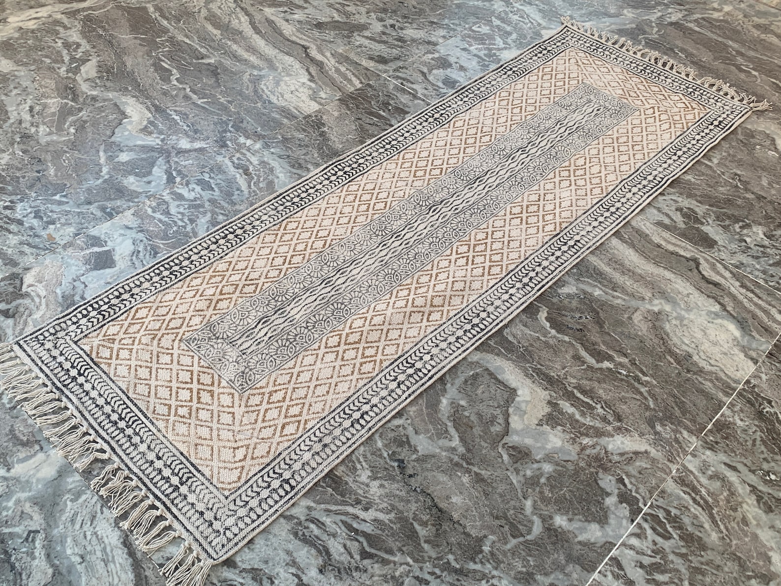 Handmade Runner Rug Hand Block Print Rug Kilim Runner Rug - Etsy