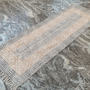 2x6 Indian Handmade Runner Rug, Hand Block Print Rug, Kilim Rug, Boho ...