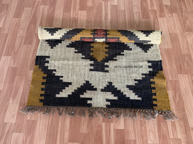 Handmade Wool Jute Rug Navajo Kilim Rug Aztec Rug Accent - Etsy