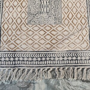 2x6 Indian Handmade Runner Rug, Hand Block Print Rug, Kilim Rug, Boho ...